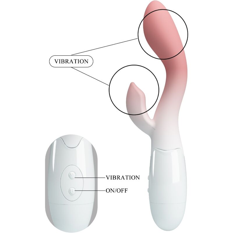 PRETTY LOVE - BRIGHTY VIBRADOR PUNTO G + ESTIMULADOR CLÍTORIS 30 VIBRACIONES ROSA - Imagen 3