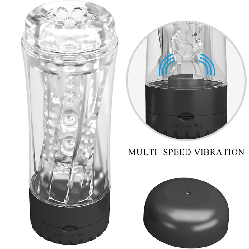 PRETTY LOVE - TAMARA MASTURBADOR MASCULINO VIBRADOR MULTIVELOCIDAD NEGRO - Imagen 8
