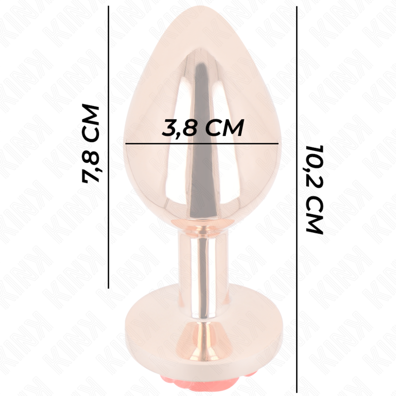 KINK - PLUG ANAL ORO ROSADO ROSA ROJA L - Imagen 4
