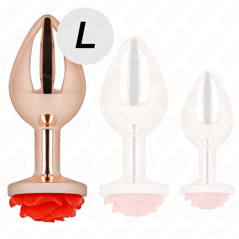 KINK - PLUG ANAL ORO ROSADO ROSA ROJA L - Imagen 3