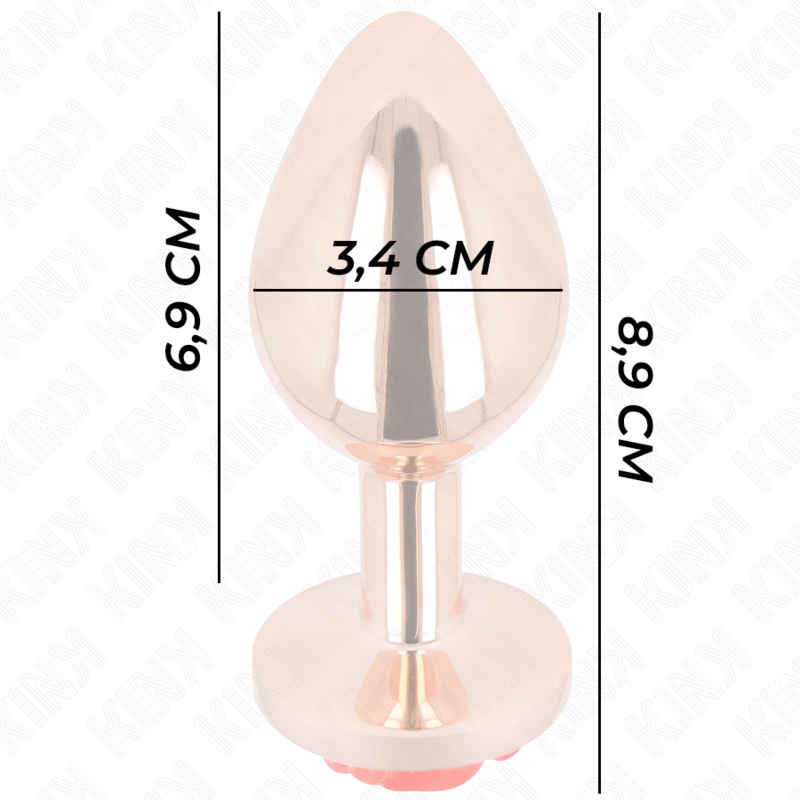 KINK - PLUG ANAL ORO ROSADO ROSA ROJA M - Imagen 4