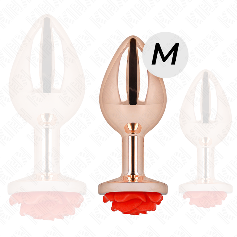 KINK - PLUG ANAL ORO ROSADO ROSA ROJA M - Imagen 3