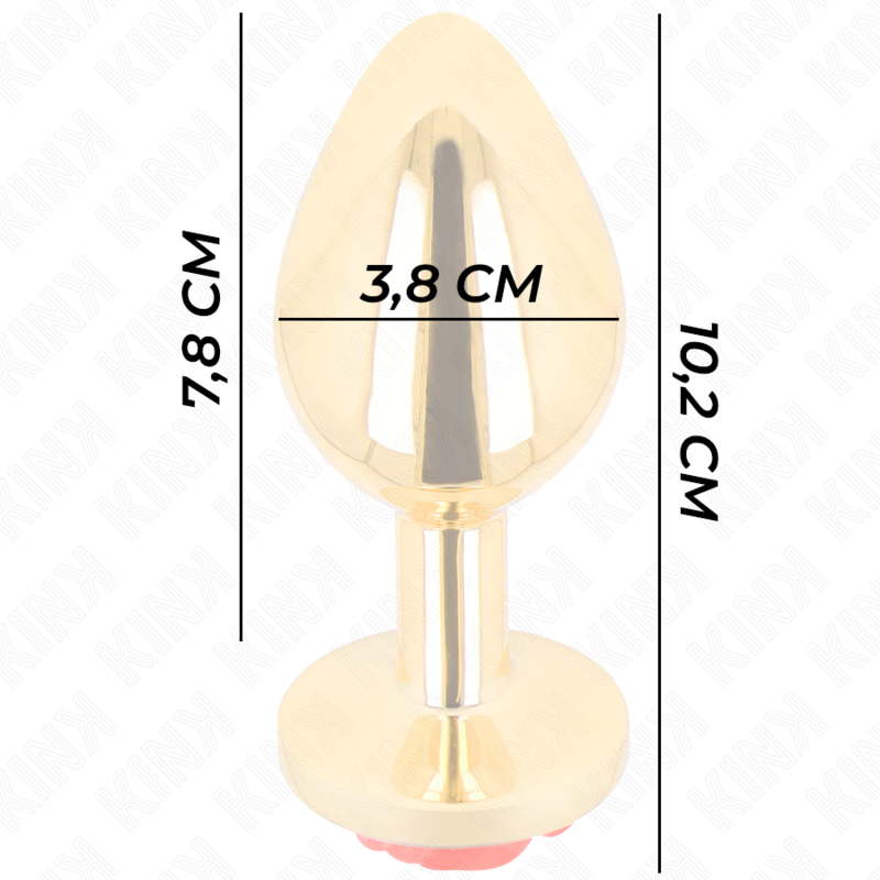 KINK - PLUG ANAL DORADO ROSA ROJA TALLA L - Imagen 4