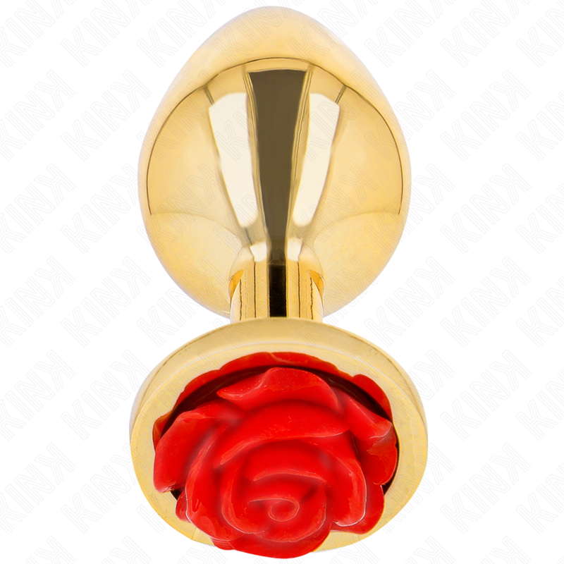 KINK - PLUG ANAL DORADO ROSA ROJA TALLA S - Imagen 2