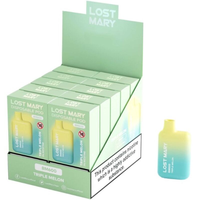 LOST MARY - BM600 VAPER NICOTINA 2% DESECHABLE SABOR TRIPLE MELÓN - Imagen 2