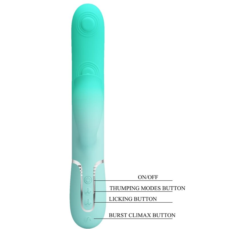 PRETTY LOVE - GIGI VIBRADOR RABBIT MULTIFUNCIÓN VERDE AGUA - Imagen 8