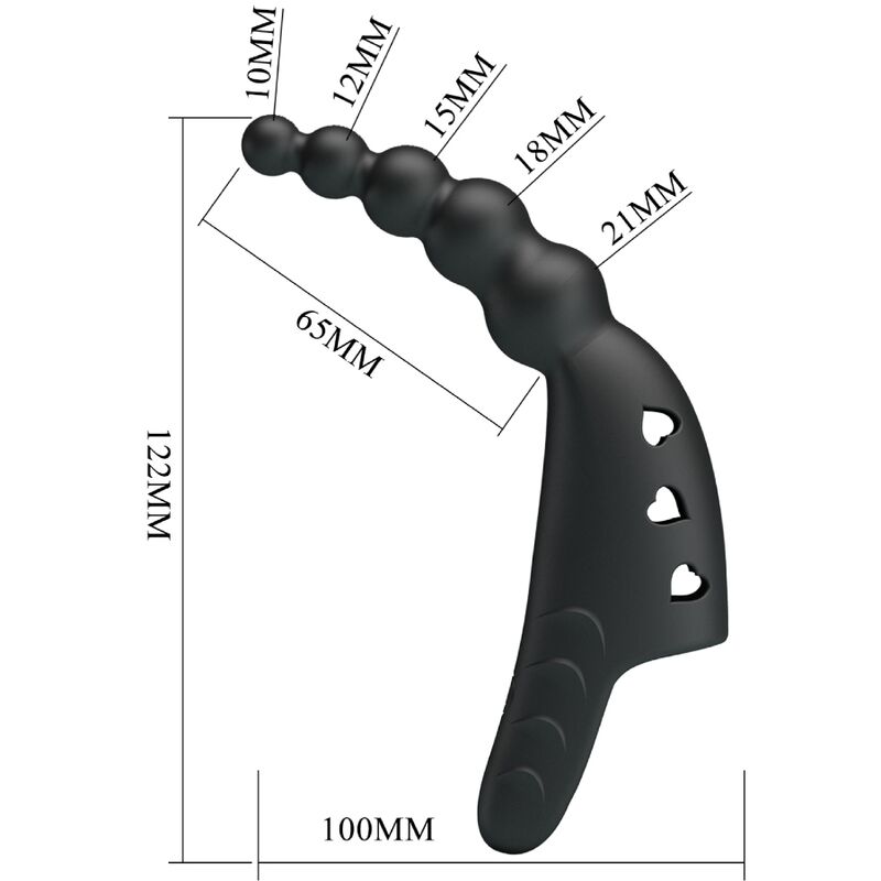 PRETTY LOVE - JORDIN VIBRADOR DE DEDO 10 VIBRACIONES NEGRO - Imagen 7