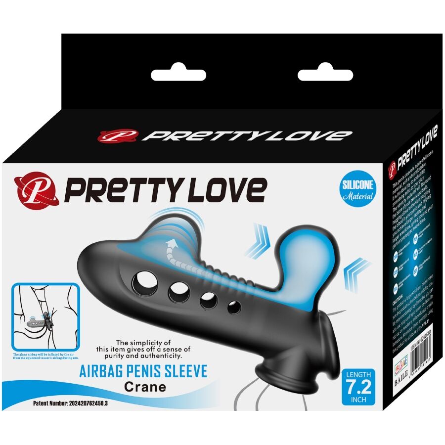 PRETTY LOVE - CRANE FUNDA PARA PENE CON AIRBAG NEGRO - Imagen 13