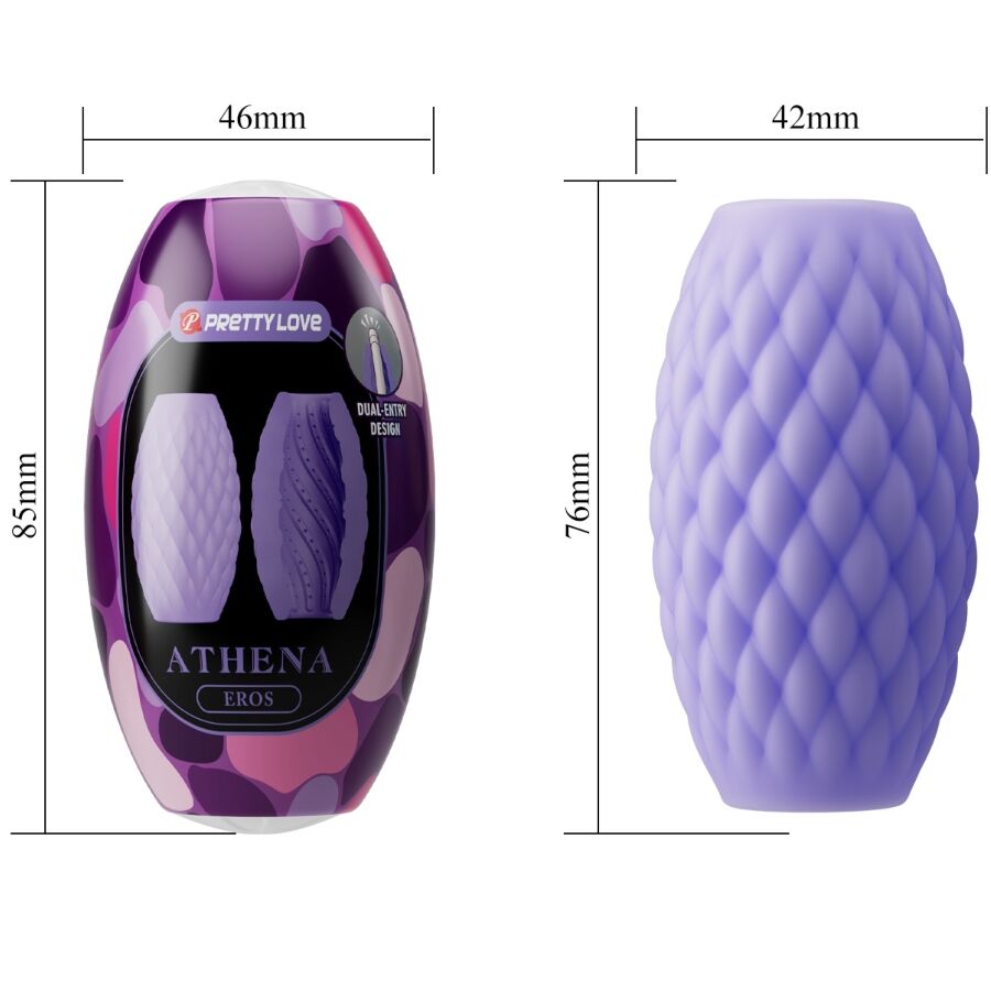 PRETTY LOVE - ATHENA EROS MASTURBADOR MASCULINO SILICONA MORADO - Imagen 6