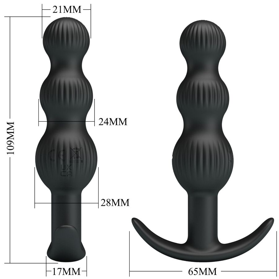 PRETTY LOVE - SIDNEY VIBRADOR ANAL 10 VIBRACIONES NEGRO - Imagen 7