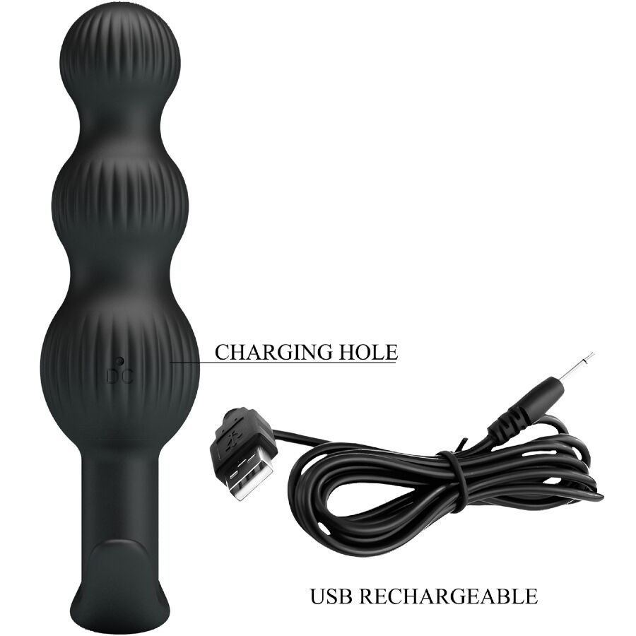 PRETTY LOVE - SIDNEY VIBRADOR ANAL 10 VIBRACIONES NEGRO - Imagen 8