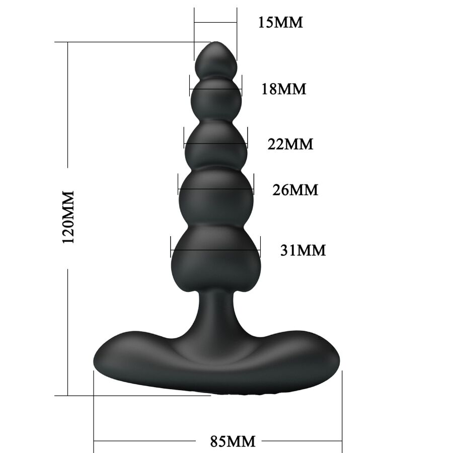 PRETTY LOVE - CORBAN VIBRADOR ANAL 10 VIBRACIONES NEGRO - Imagen 7