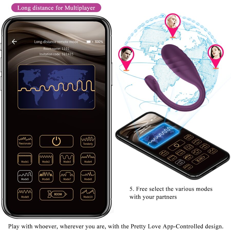 PRETTY LOVE - LEVIATHAN VIBRADOR CONTROLADO POR APP MORADO - Imagen 19
