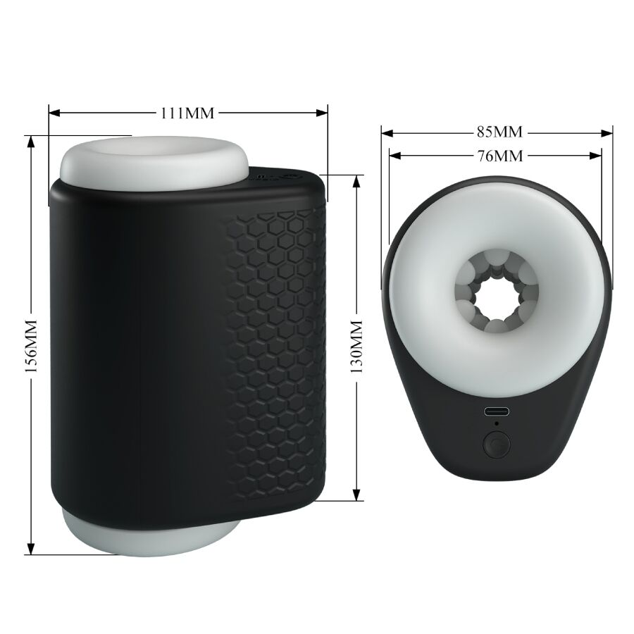 PRETTY LOVE - DJ GIRL MASTURBADOR MASCULINO CON VIBRACIÓN 5 CONFIGURACIONES NEGRO - Imagen 9