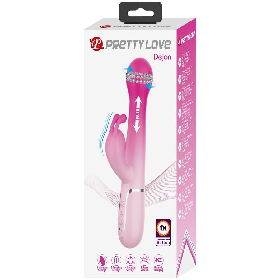 PRETTY LOVE - DEJON VIBRADOR RABBIT 3 EN 1 MULTIFUNCIÓN ROSA - Imagen 11
