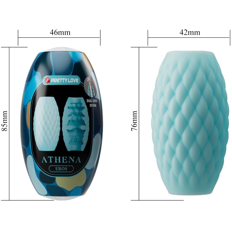 PRETTY LOVE - ATHENA EROS MASTURBADOR MASCULINO SILICONA CELESTE - Imagen 7