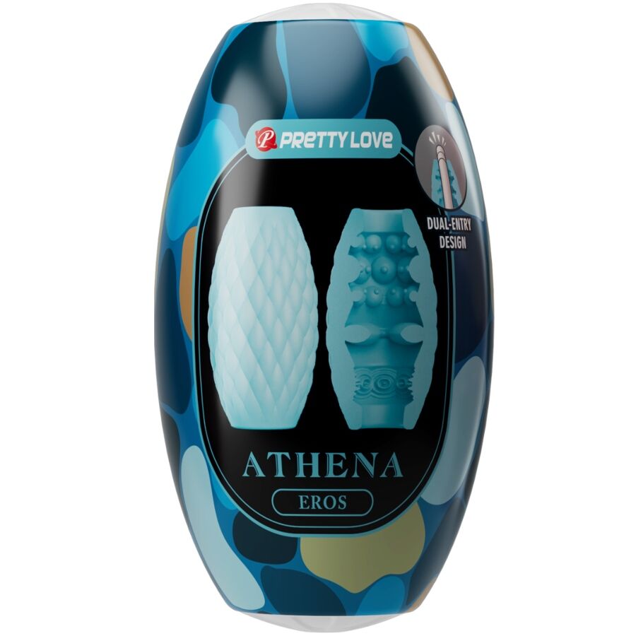 PRETTY LOVE - ATHENA EROS MASTURBADOR MASCULINO SILICONA CELESTE - Imagen 8