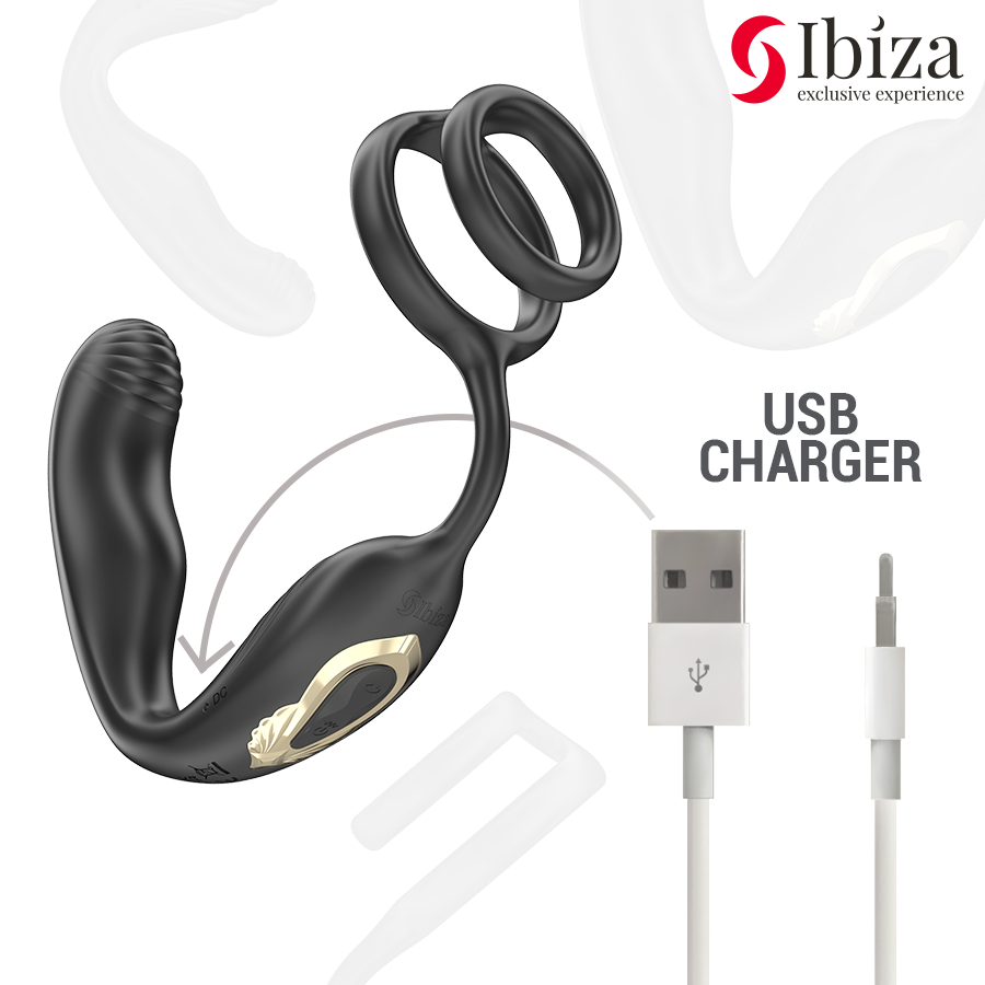 IBIZA - WIGGLE PLUG ANAL ROTADOR CONTROL REMOTO CON VIBRO-PERINEO Y ANILLAS POTENCIADORAS DE PENE - Imagen 6
