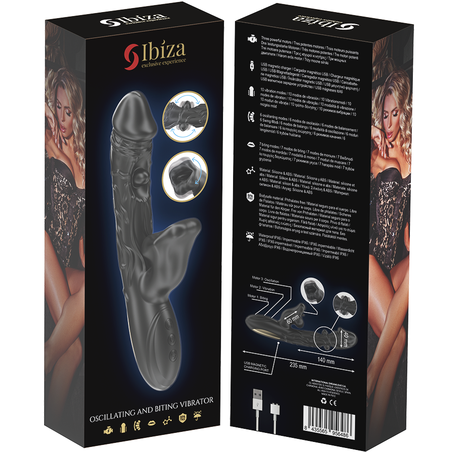 IBIZA - VIBRADOR Y ESTIMULADOR DE CLÍTORIS CON EFECTO BESOS Y ROTACIÓN - Imagen 7