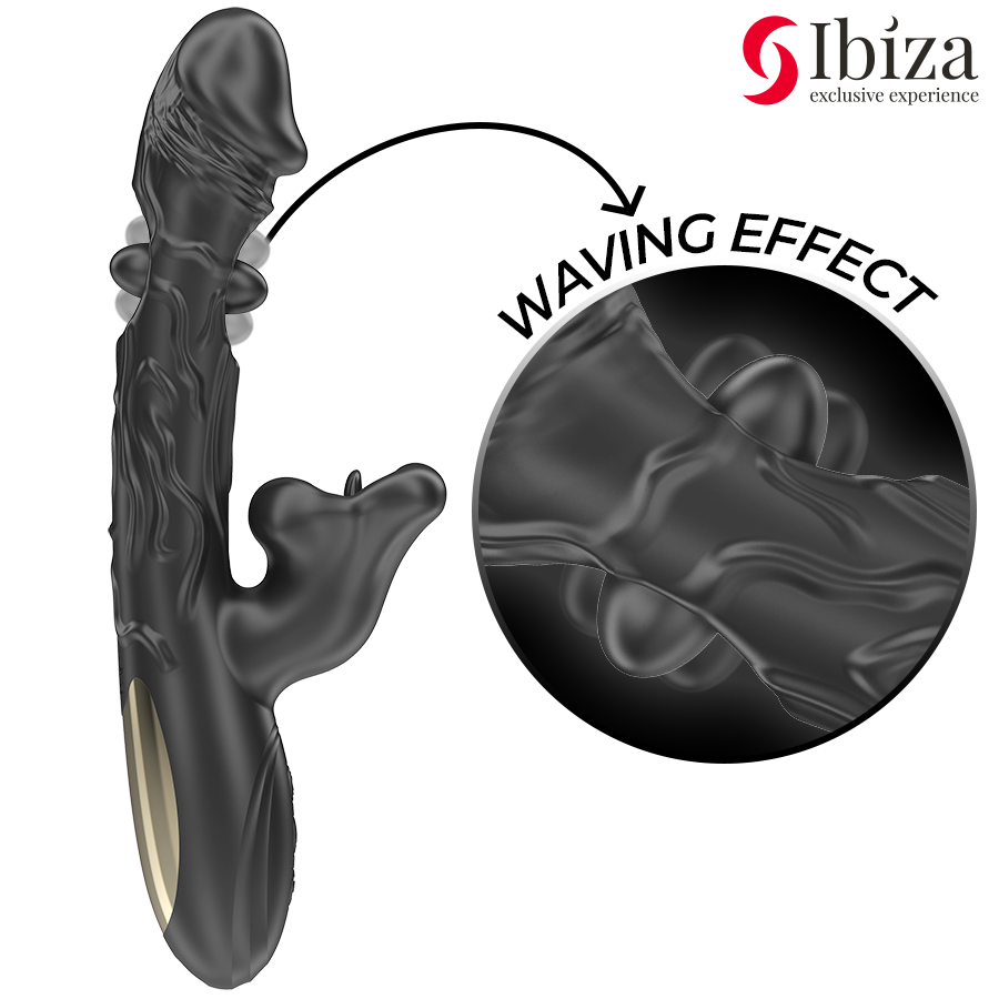 IBIZA - VIBRADOR Y ESTIMULADOR DE CLÍTORIS CON EFECTO BESOS Y ROTACIÓN - Imagen 3