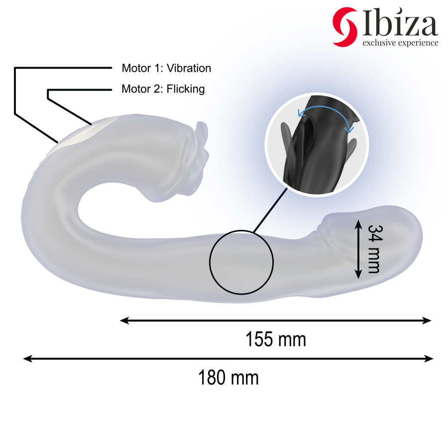 IBIZA - ROSE VIBRADOR EFECTO OSCILANTE Y ESTIMULADOR CLÍTORIS - Imagen 5
