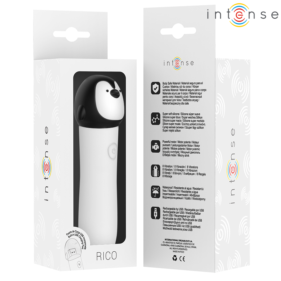 INTENSE - RICO BALA VIBRADORA PINGÜINO RECARGABLE USB 10 X 2.2 CM - Imagen 7