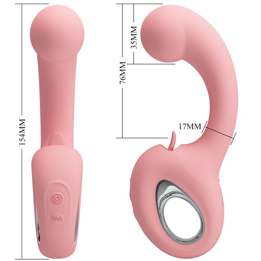PRETTY LOVE - ERYNNYES VIBRADOR PUNTO G + ESTIMULADOR CLÍTORIS 10 VIBRACIONES ROSA - Imagen 7