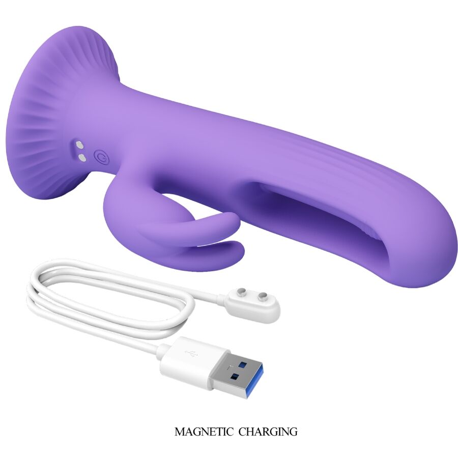 PRETTY LOVE - KILLMOULIS VIBRADOR RABBIT 12 MODOS DE VIBRACIÓN MORADO - Imagen 8