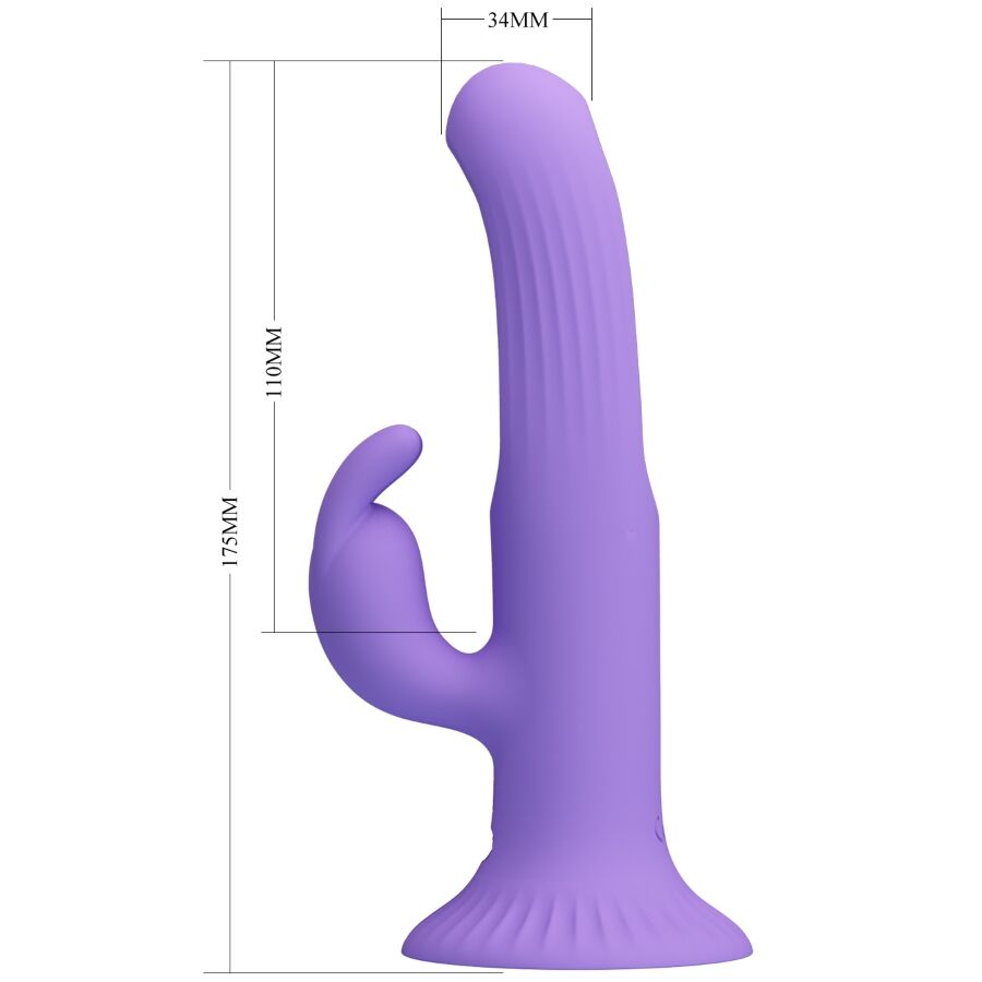 PRETTY LOVE - KILLMOULIS VIBRADOR RABBIT 12 MODOS DE VIBRACIÓN MORADO - Imagen 6