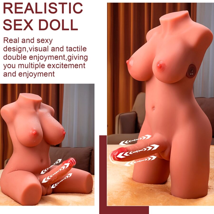XISE - MIAH LADY BOY TORSO FEMENINO CON DILDO CON VIBRACIÓN Y THRUSTING 55 CM - Imagen 11