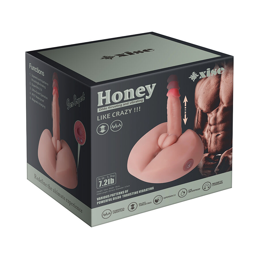 XISE - HONEY MASTURBADOR DILDO REALÍSTICO CON VIBRACIÓN 25 CM - Imagen 12