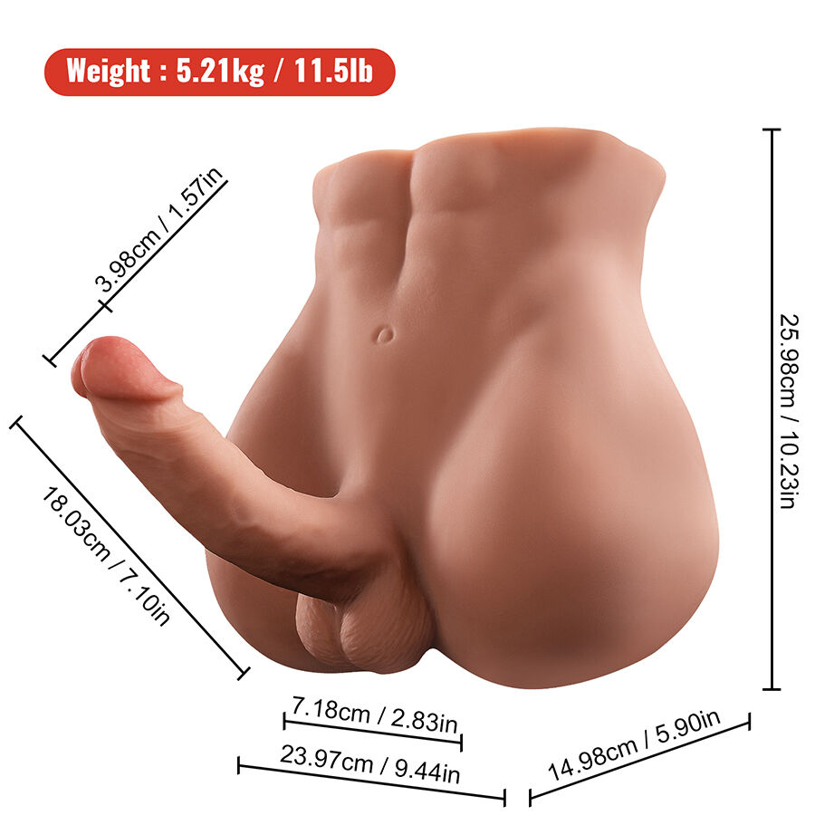 XISE - BERTLETT DILDO ASS MASTURBADOR DILDO Y ANO REALÍSTICO POSICIÓN FRONTAL CON THRUSTING 18 CM - Imagen 5