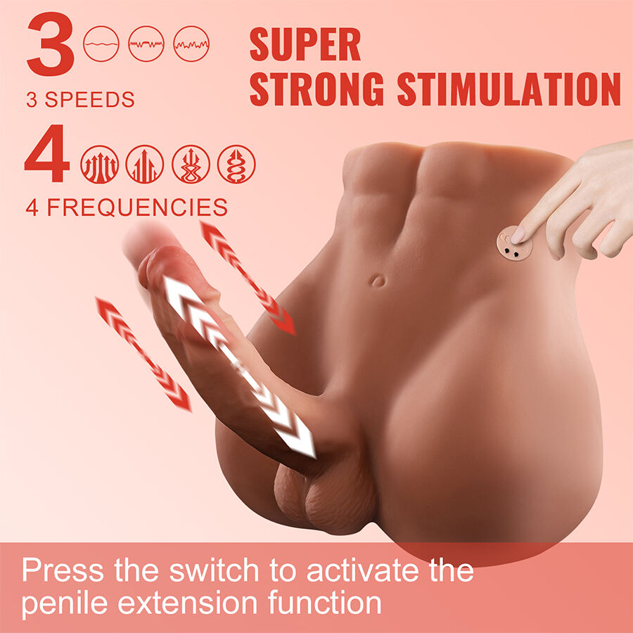 XISE - BERTLETT DILDO ASS MASTURBADOR DILDO Y ANO REALÍSTICO POSICIÓN FRONTAL CON THRUSTING 18 CM - Imagen 9