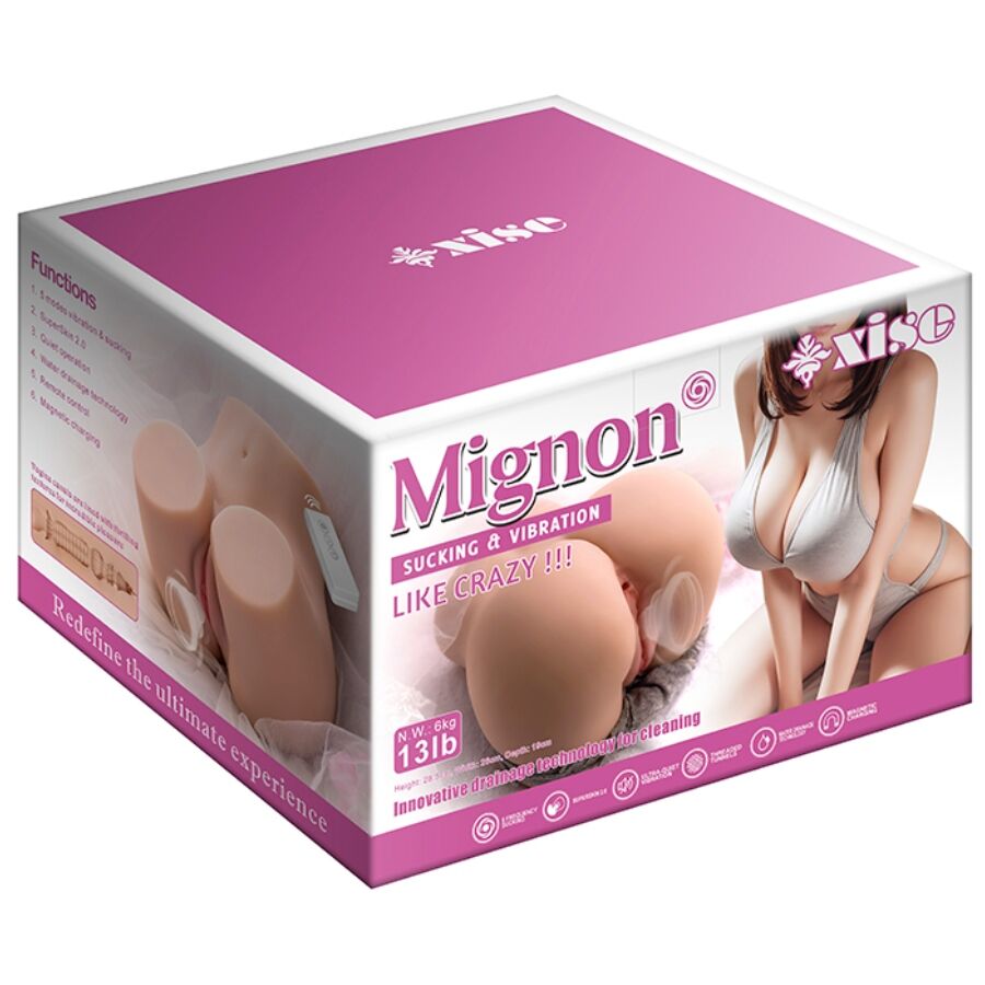 XISE - MIGNON SUCKING MASTURBADOR VAGINA REALÍSTICO CON VIBRACIÓN Y SUCCIONADOR Y CONTROL REMOTO 6 KG - Imagen 8