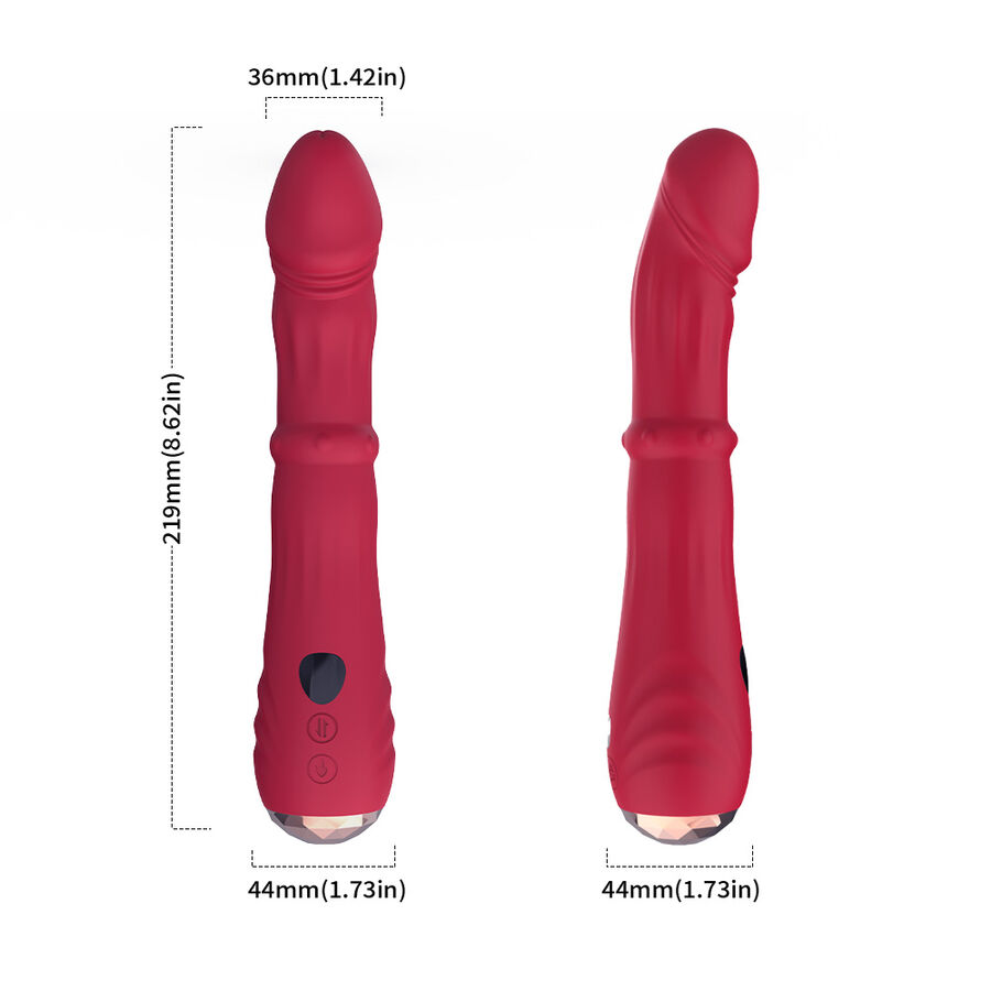 ARMONY - DILDO VIBRADOR ESTIMULADOR PUNTO A TERMOAJUSTABLE ROJO - Imagen 7