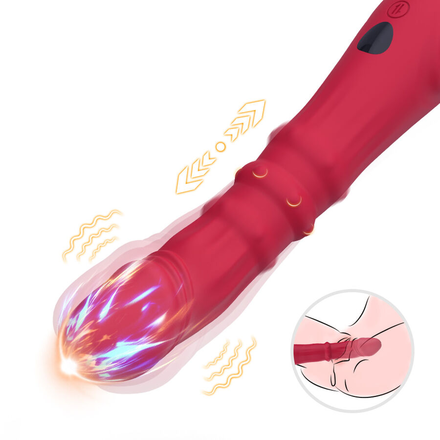 ARMONY - DILDO VIBRADOR ESTIMULADOR PUNTO A TERMOAJUSTABLE ROJO - Imagen 9