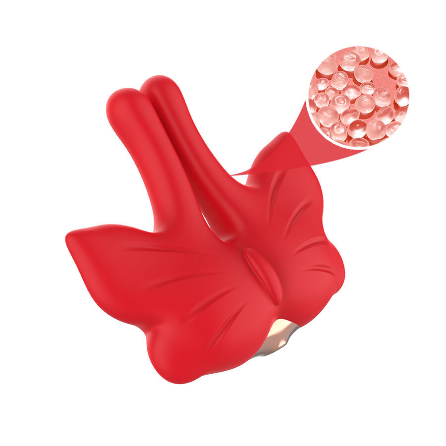 ARMONY - PINZAS PARA PEZONES MAGNÉTICA CON VIBRACIÓN FORMA MARIPOSA ROJO - Imagen 6