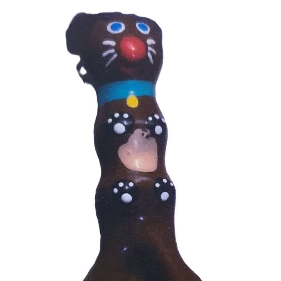 CONDOMERIE - PRESERVATIVO DECORATIVO PINTADO A MANO PERRO SALCHICHA MARRÓN XL