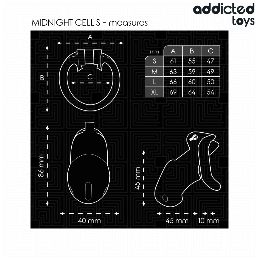 ADDICTED TOYS LOCKED - MINDNIGHT CELL JAULA PARA PENE TALLA S - Imagen 5
