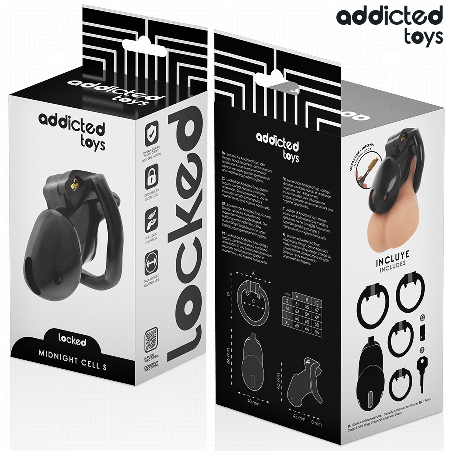 ADDICTED TOYS LOCKED - MINDNIGHT CELL JAULA PARA PENE TALLA S - Imagen 6