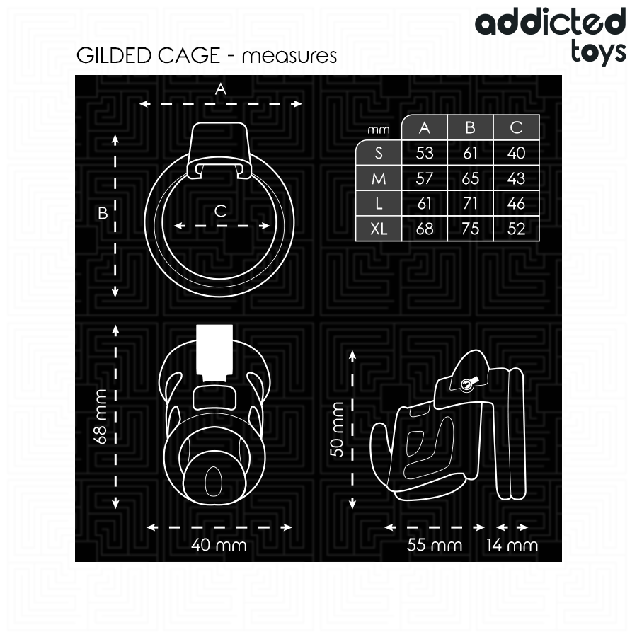 ADDICTED TOYS LOCKED - GILDEN CAGE JAULA PARA PENE DE SILICONA 8,5 CM - Imagen 5