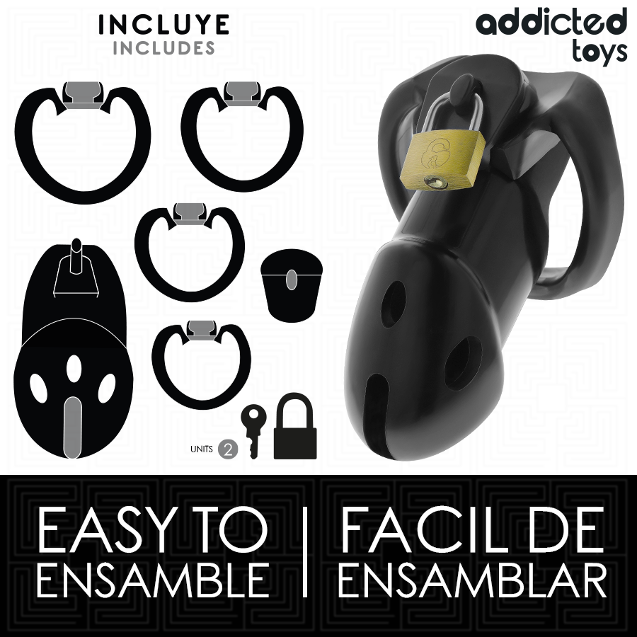 ADDICTED TOYS LOCKED - UNBROKEN DEN JAULA PARA PENE 9,8 CM - Imagen 4