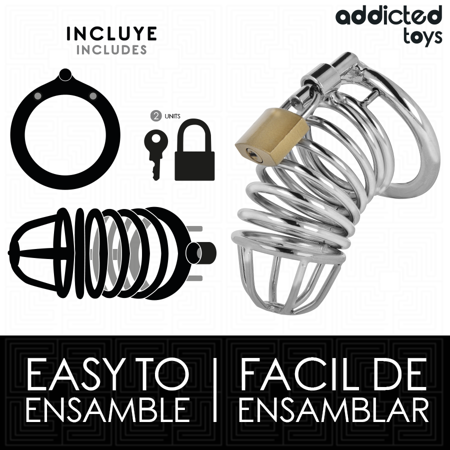 ADDICTED TOYS LOCKED - IRON CELL JAULA PARA PENE DE METAL 5 CM TALLA L - Imagen 4