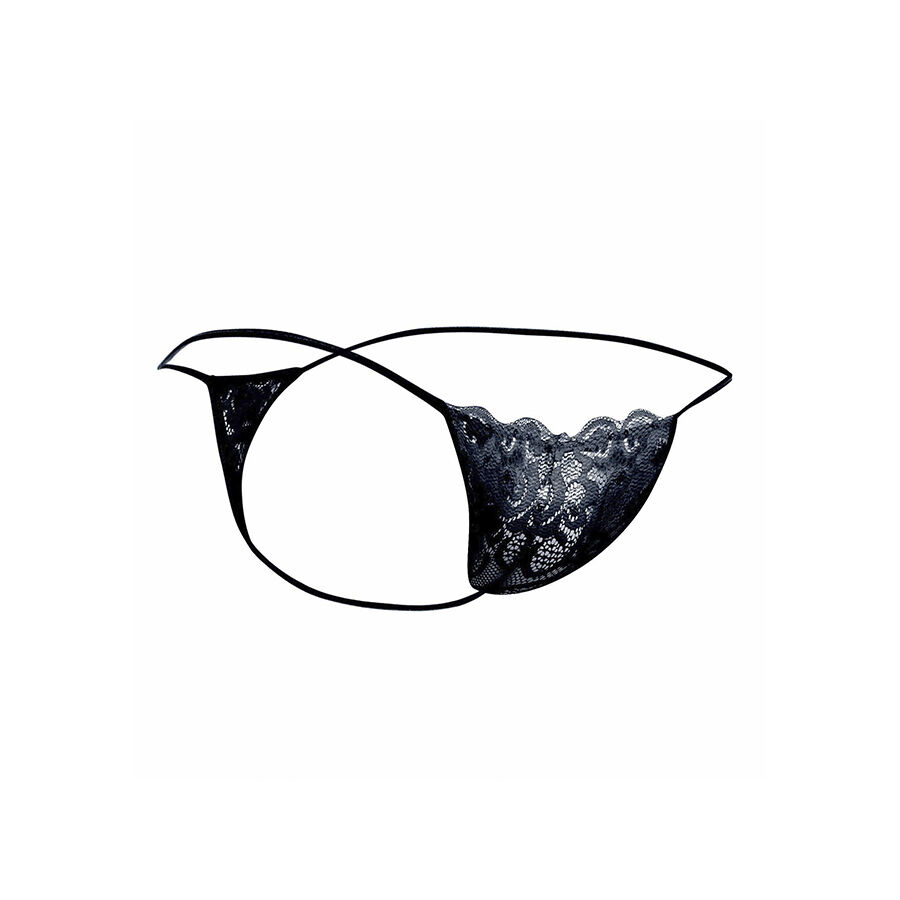 MOB - TANGA DE ENCAJE NEGRO TALLA L/XL - Imagen 5