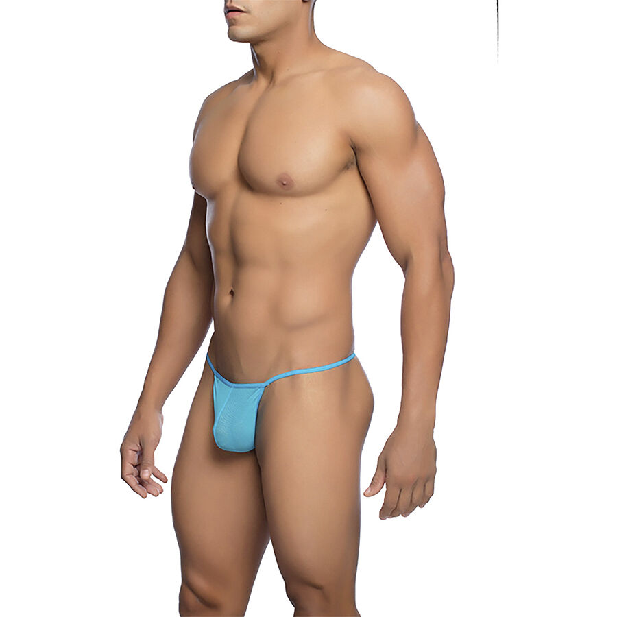 MOB - TANGA TRANSPARENTE CON FORMA DE T AQUA TALLA L/XL - Imagen 2