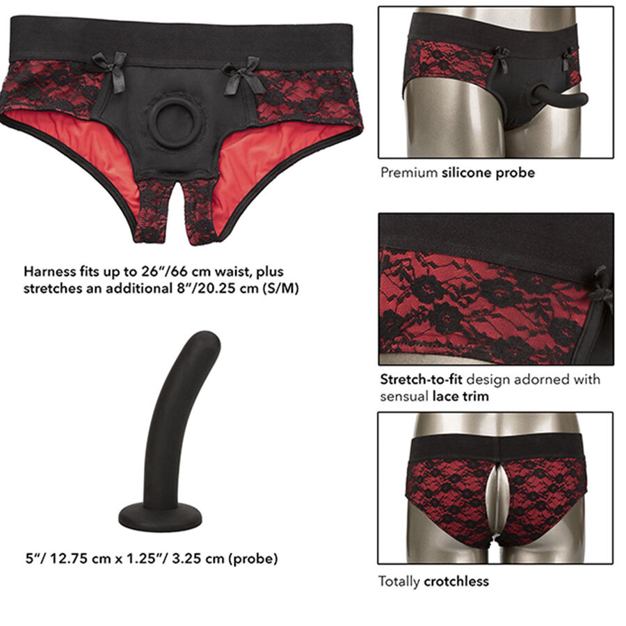 CALEXOTICS - SCANDAL SET DE BRAGUITAS SIN ENTREPIERNAS CON DILDO TALLA S/M - Imagen 6