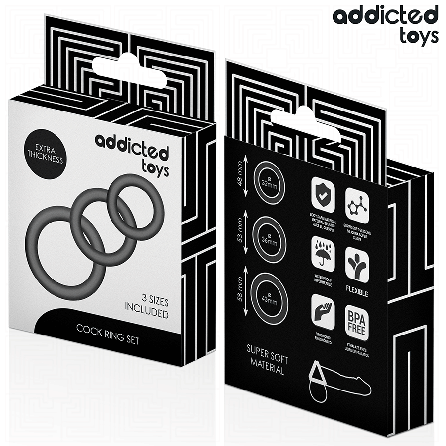 ADDICTED TOYS - SET DE ANILLOS SILICONA MODELO 1 - Imagen 6