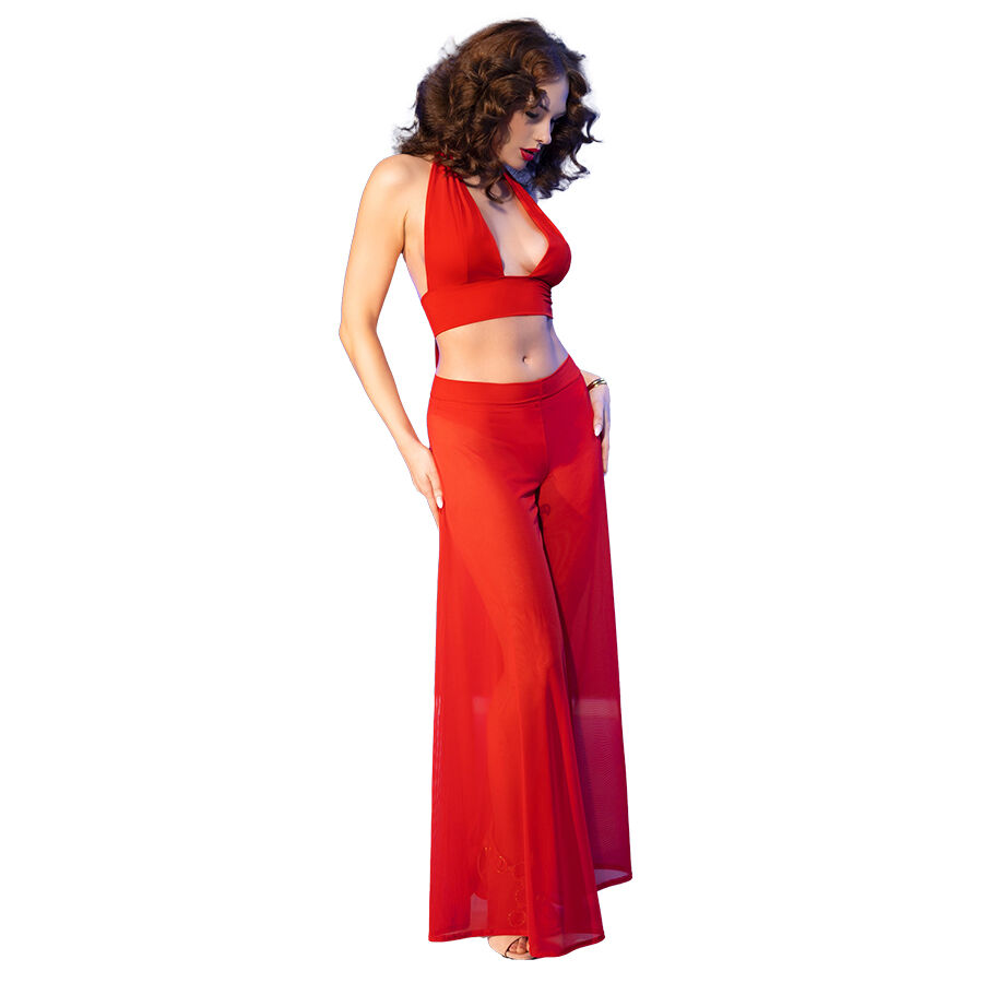 CHILIROSE - CR 4857 SET TOP Y PANTALONES ROJO TALLA M - Imagen 2