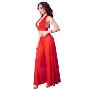 CHILIROSE - CR 4857 SET TOP Y PANTALONES ROJO TALLA XL
