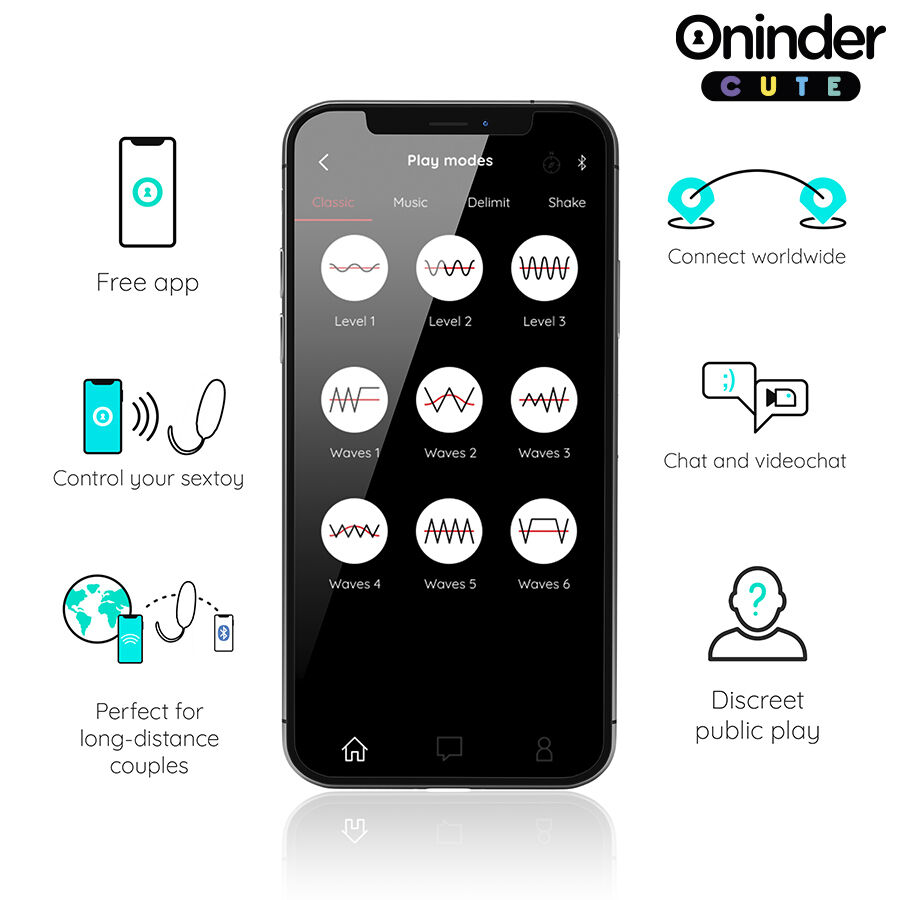 ONINDER CUTE - LOVE PLEASURE HUEVO VIBRO-GEMAS ROTADORAS SILICONA - APP MUNDIAL GRATUITA - Imagen 5